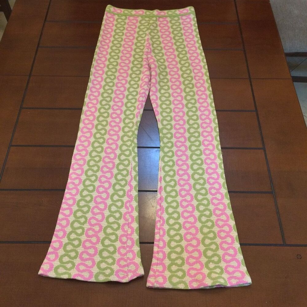 House of Harlow festival boho pink and green pantslarge